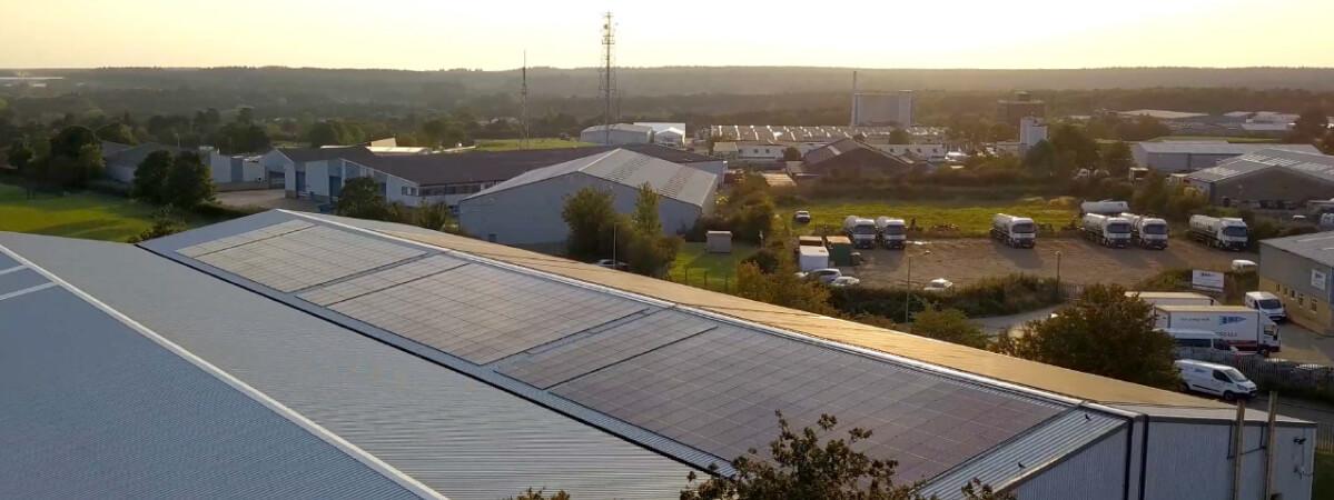 solar panel on warehouse