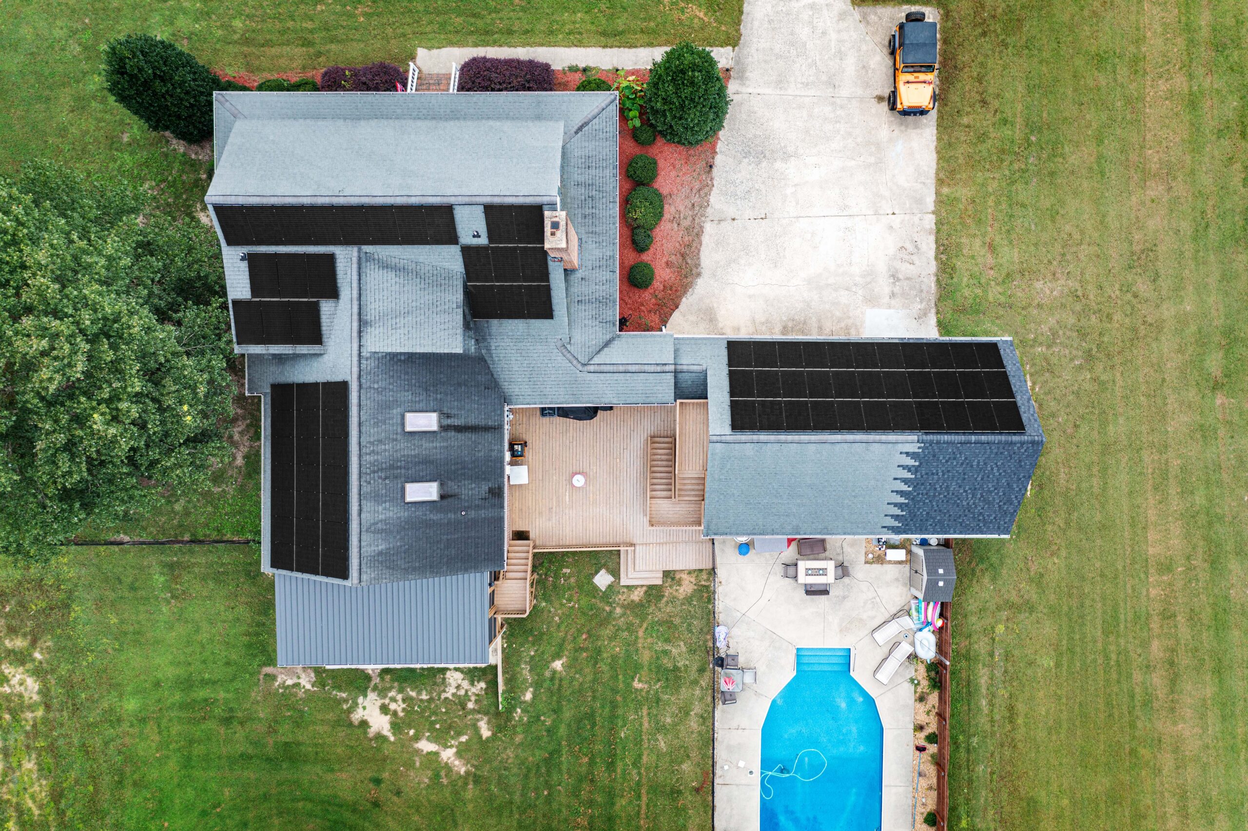 Overhead view of Justin Fox's house