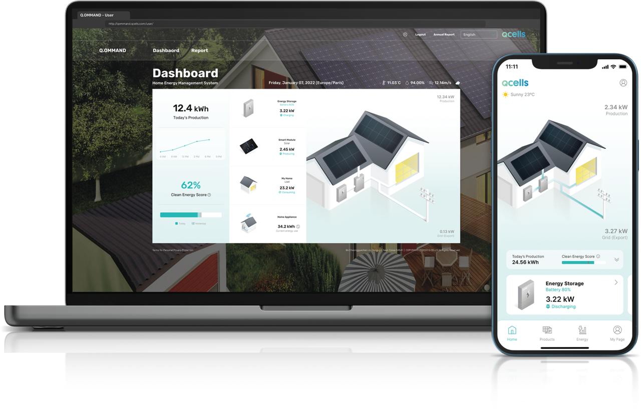 Q.OMMAND Home on laptop and mobile
