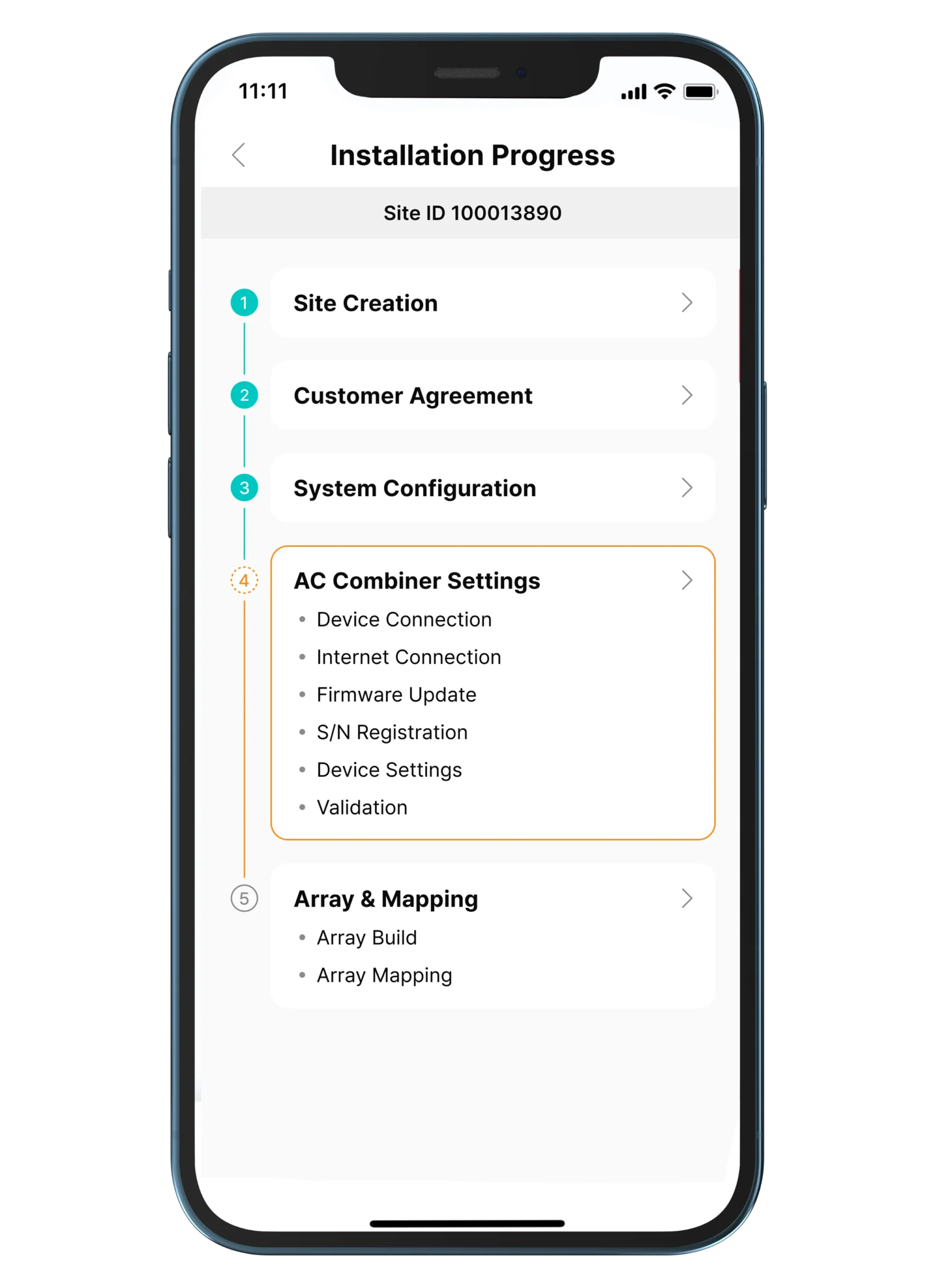 Q.OMMAND Pro app install progress overview