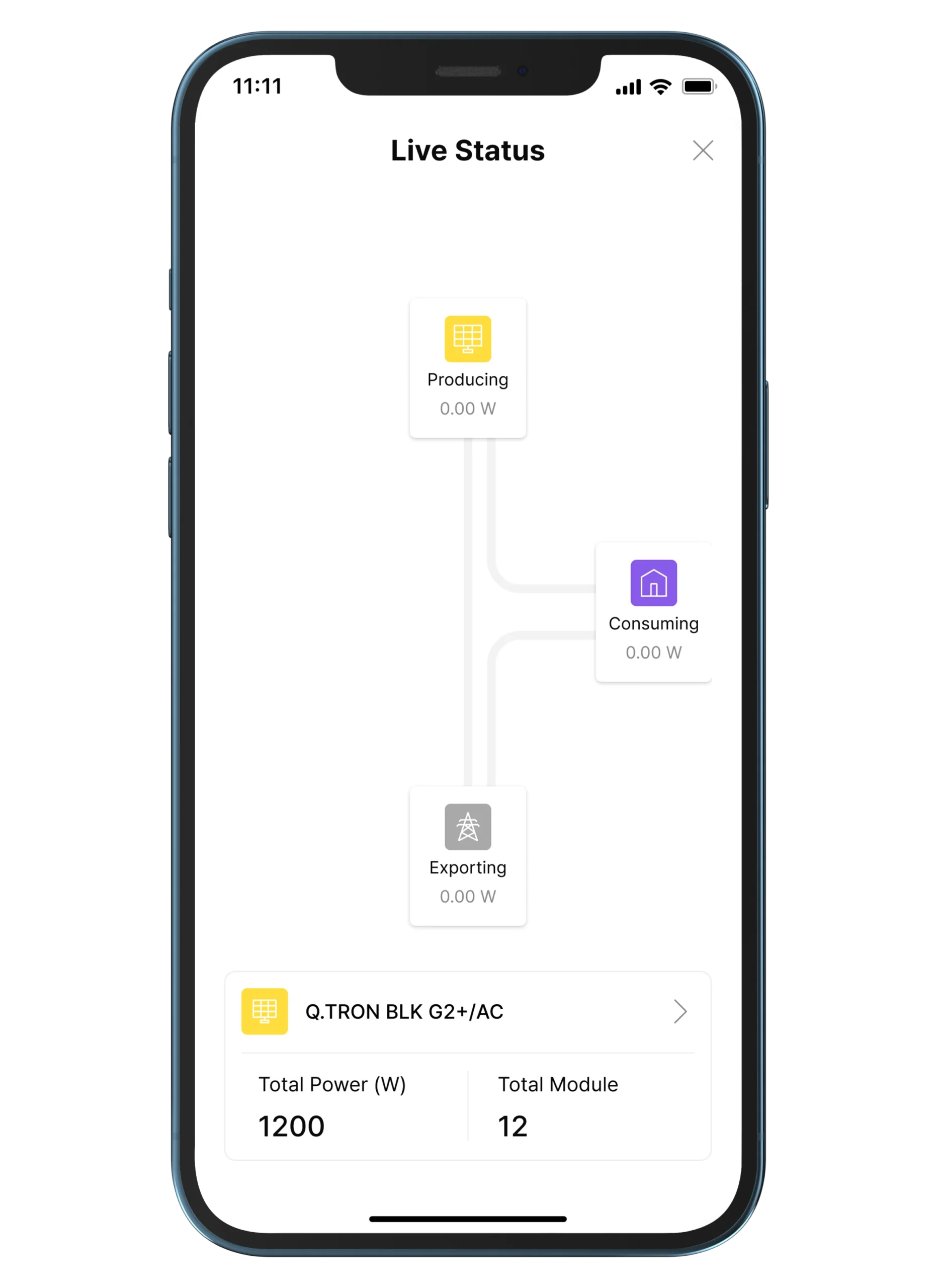 Q.OMMAND Pro app live status overview