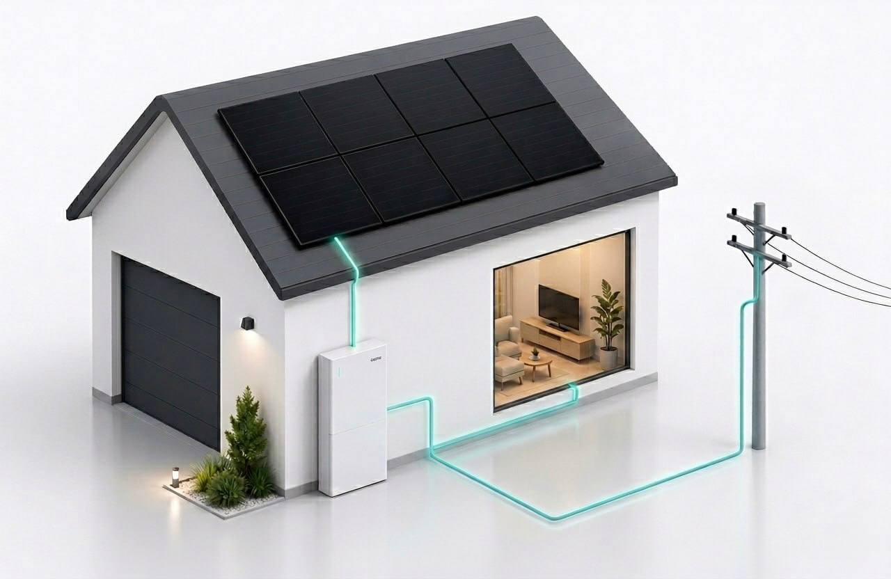Home with energy flowing
