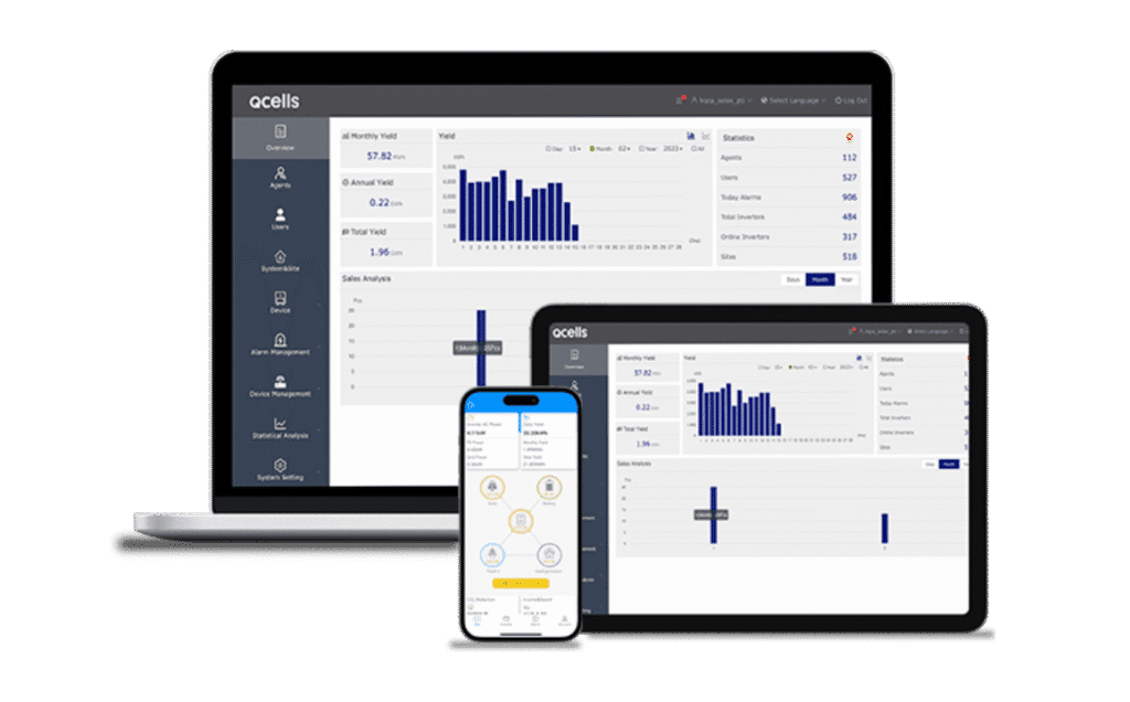 EMS Q.HOME on laptop and mobile
